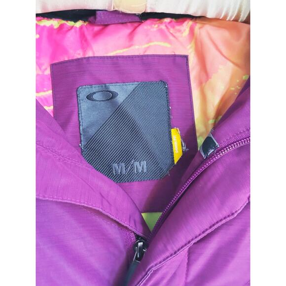 Oakley Full Zip Snowboarding Parka Fur Hood Ski Coat Medium Pink - Picture 6 of 12